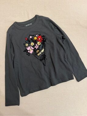 J. Crew New York floral long-sleeve T-shirt, girls XS